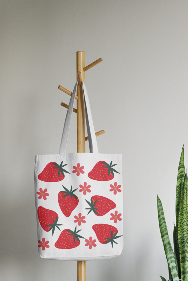 Strawberry Print Tote Bag - Image 2